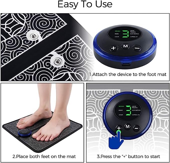 6931 Ems Foot Massager Electric Feet Massager Deep Kneading Circulation Foot Booster For Feet And Legs Muscle Stimulator Folding Portable Electric Massage Machine