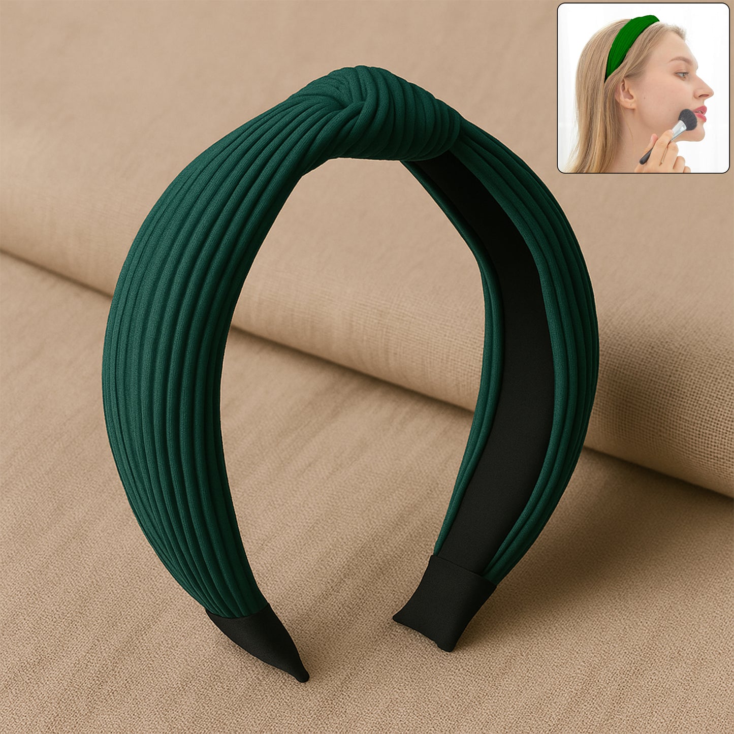Womens Ribbed Texture Knot Design Hairband (1 Pc  Mix Design)